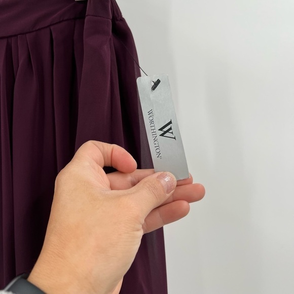 Worthington Eggplant Simi Sheer Maxi Skirt Ladies Large NEW - Picture 5 of 9